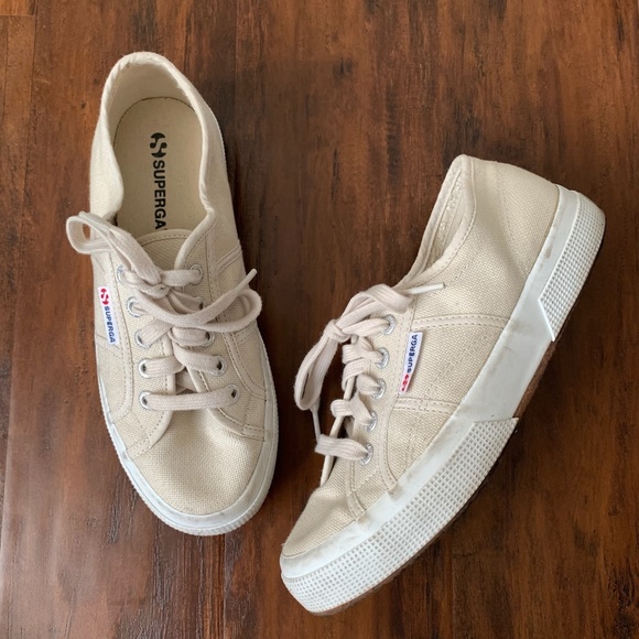 Superga Shoes Superga Lace Up Fashion Sneaker Ivory Style